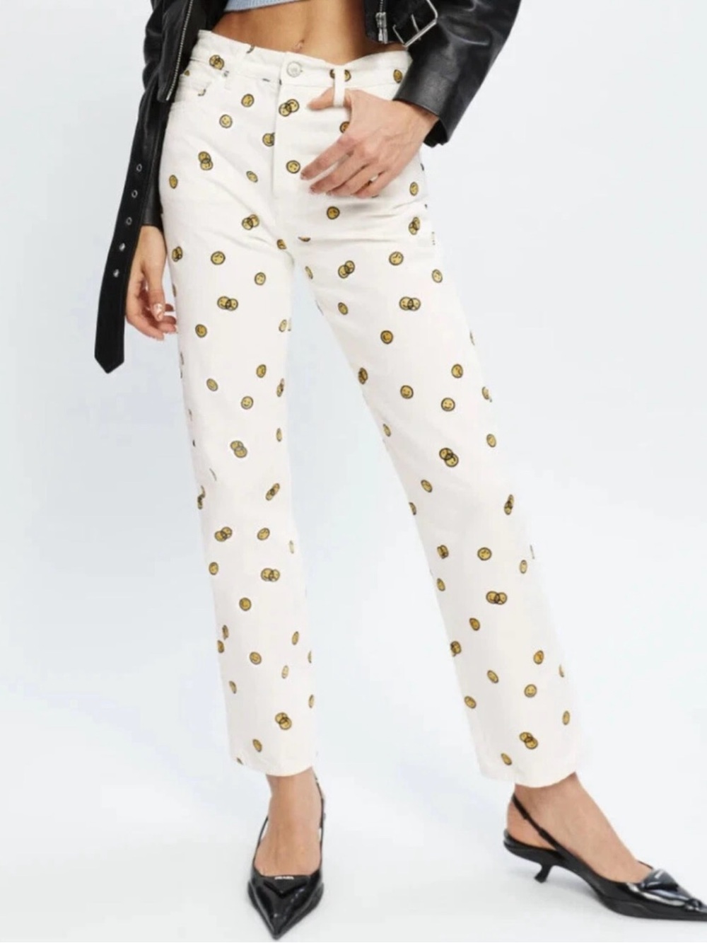 NWT Reformation Smiley Jeans Mixed Emotions High-Rise Straight Jeans - Size 25